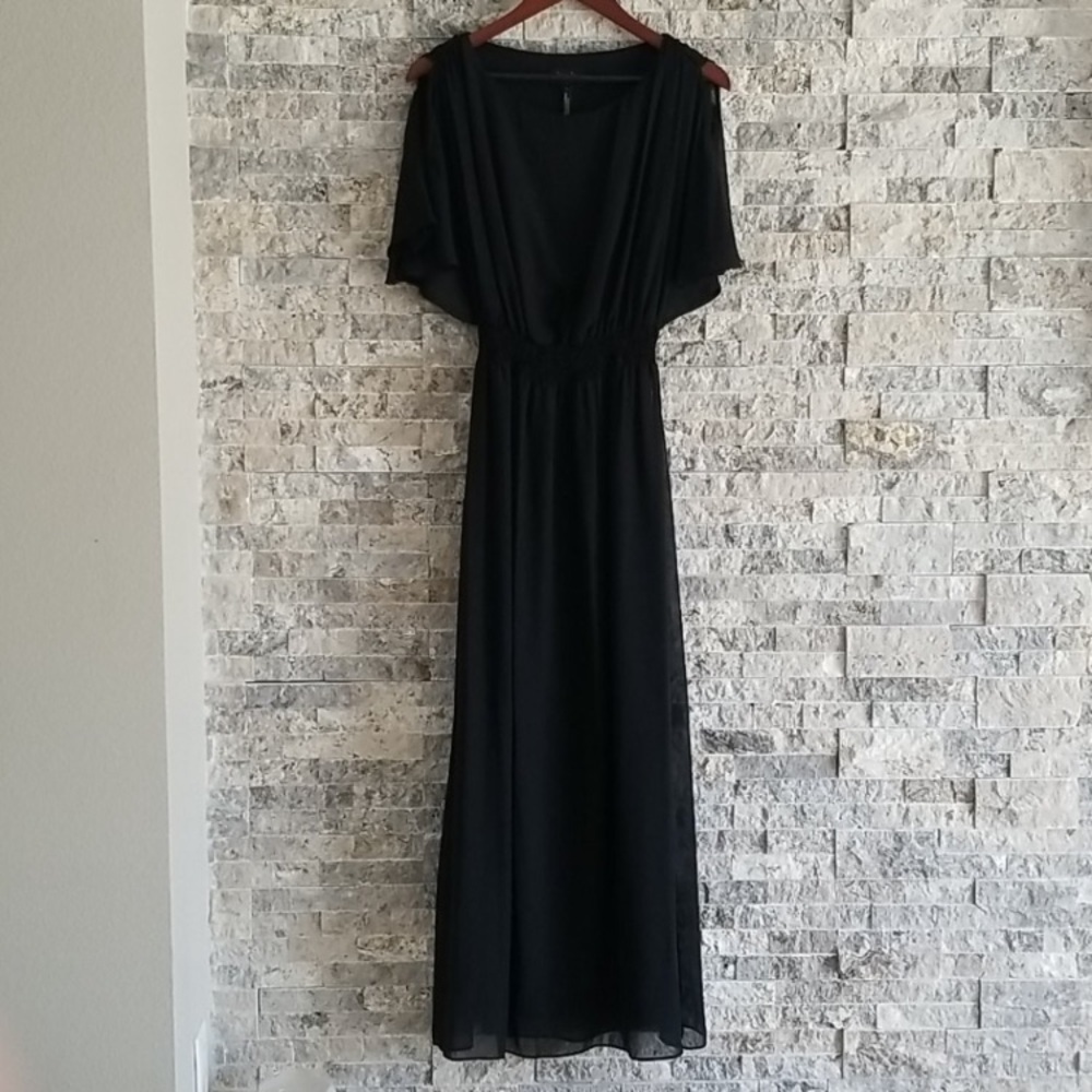 Laundry Shelli Segal Black Long Maxi Dress size 2 classic elegant cocktail‎
